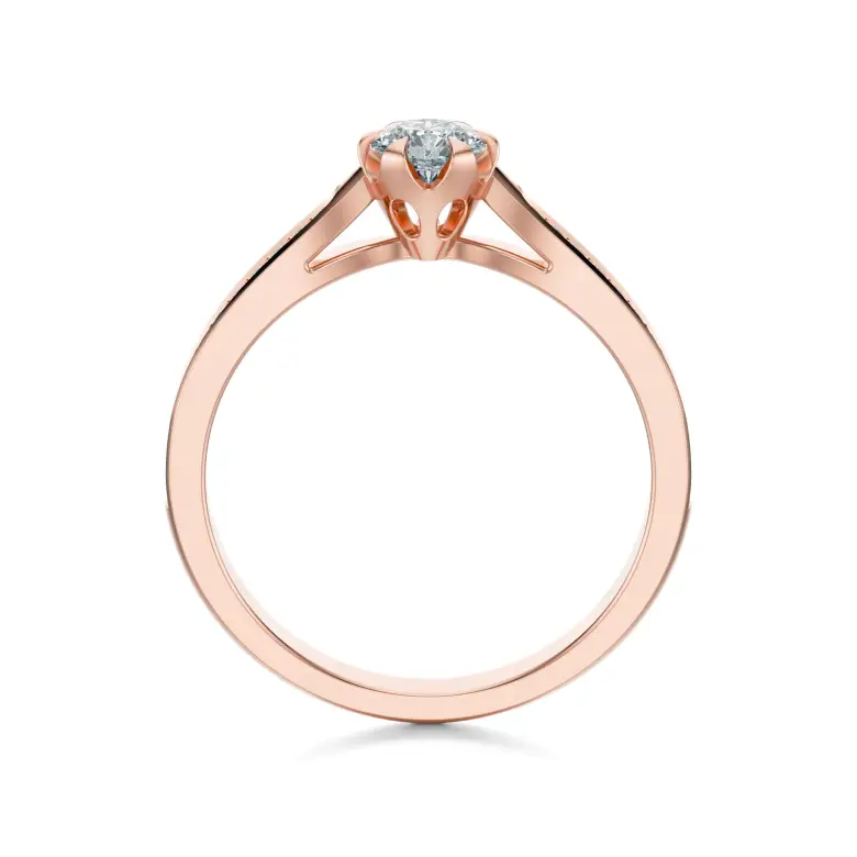 Pierścionek z różowego złota z diamentami AJPZ_078